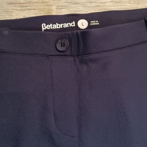 Betabrand Classic Dress Yoga Pants Cropped Navy Blue Size Large